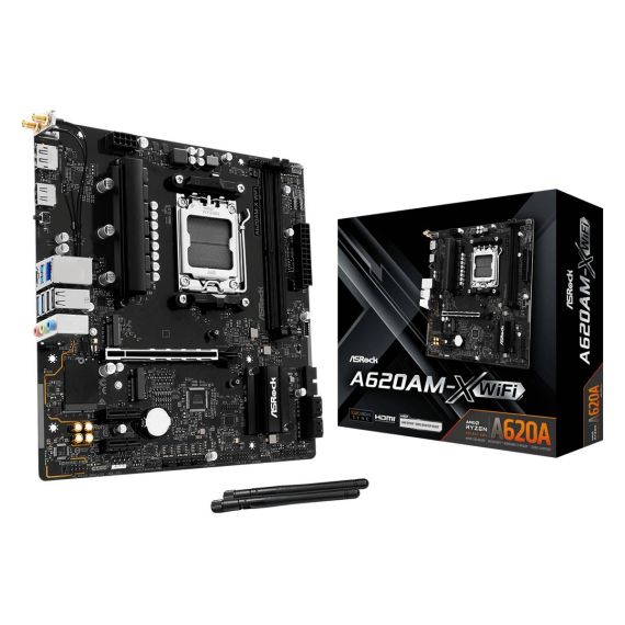 ASRock A620AM-X     WiFi         AM5 mATX HDMI/DP       DDR5