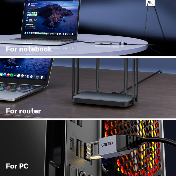 Unitek Network Patch Cable CAT8 Black 1.0m C18149A-1M