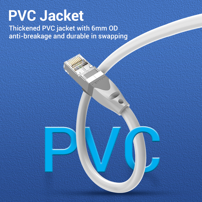 Vention NETWORK Cable CAT6A SFTP 0.3m Grey IBHHAA