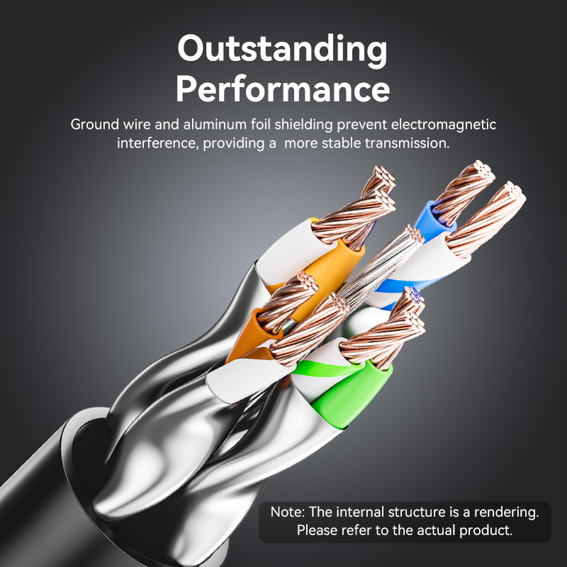 Vention NETWORK Cable Cat8 SFTP Rotate Right Angle Slim 2.0m Black IKLBH