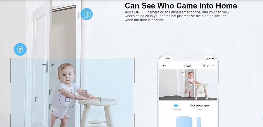 Sonoff DW2 WiFi Door & Window Alarm Sensor