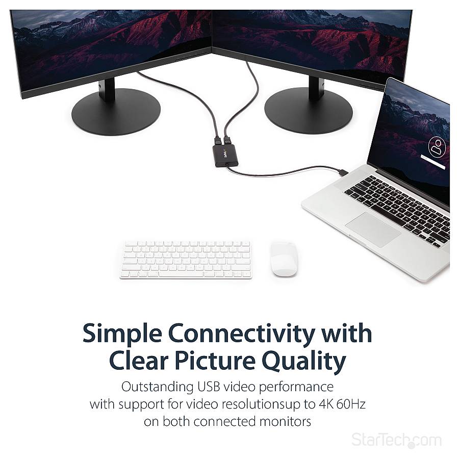 Adapter USB3.0 (ST) > 2x DisplayPort (BU) 4K 60Hz 30cm StarTech.com Black