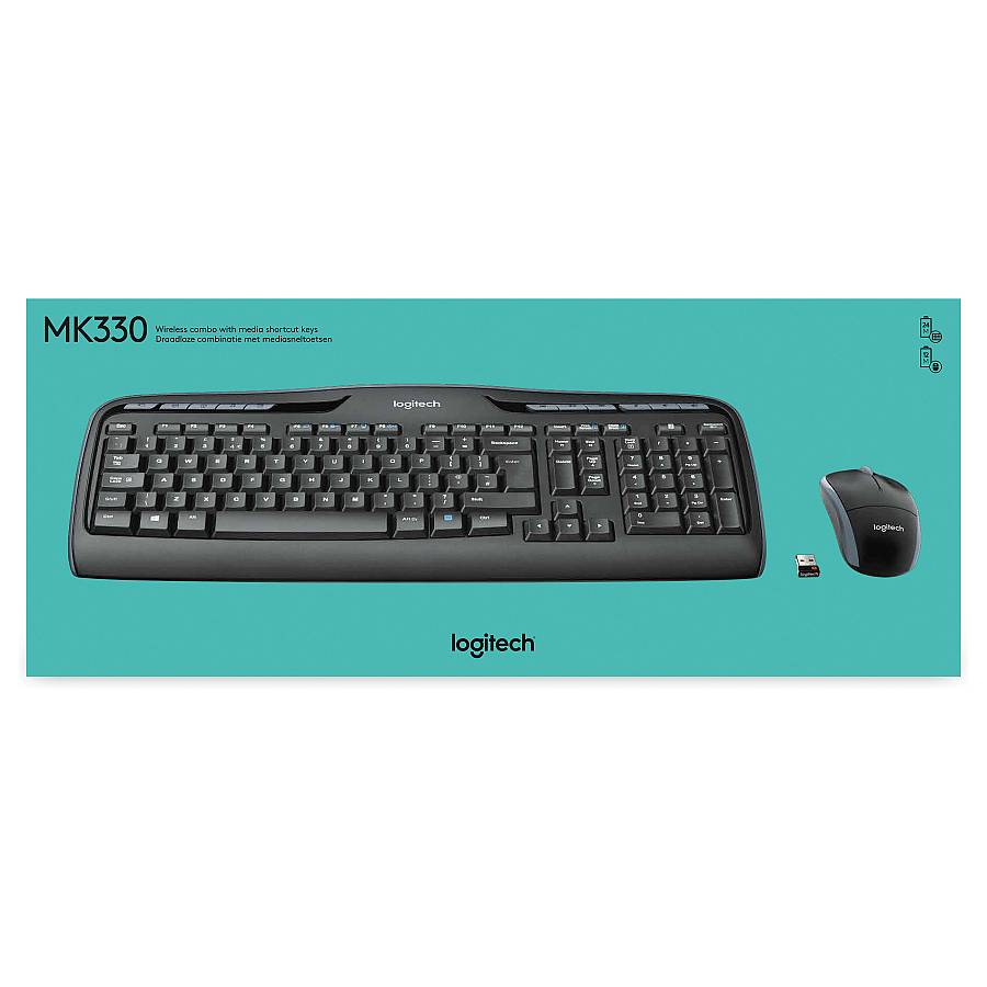 Logitech Desktop MK330 Wireless Black - US Layout