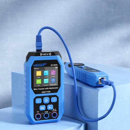 Noyafa Wire Tracker & Digital Multimeter with Cable Length Measurement, PoE Testing, NCV Detection, and LCD Display NF-B509
