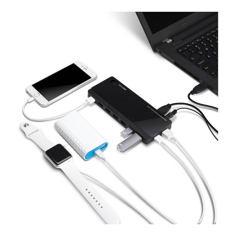 USB3.0 HUB 7Port TP-Link UH720 SuperSpeed 5Gbit/s aktiv mit Netzteil Black