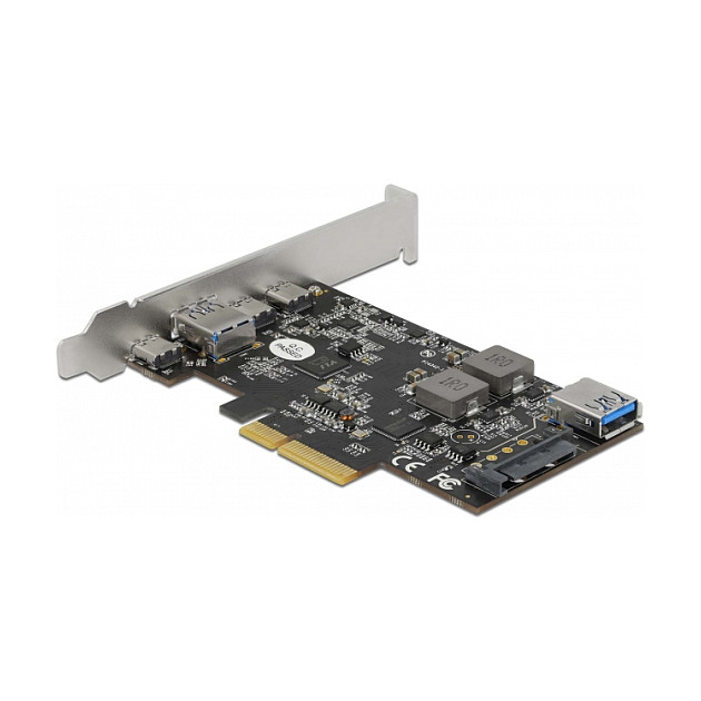 PCI Express x4 Karte zu 3 x USB Type-C™ + 2 x USB Typ-A - SuperSpeed USB 10 Gbps - Low Profile Formfaktor