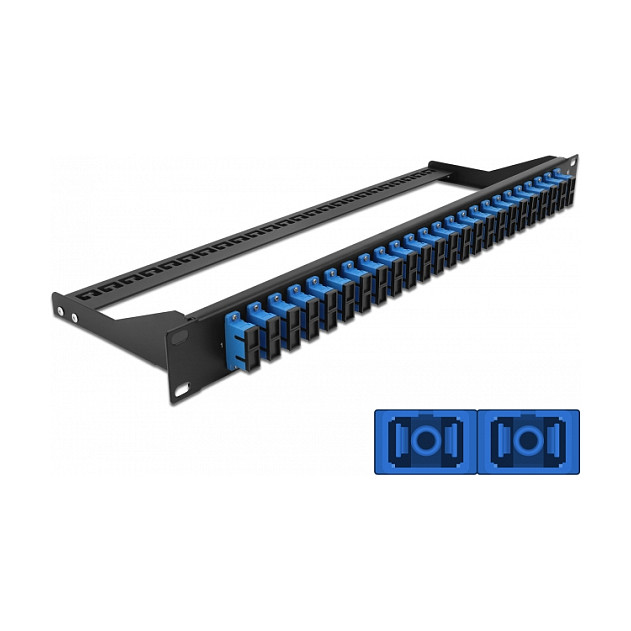 Delock 19? LWL Patchpanel 24 Port SC Duplex blau