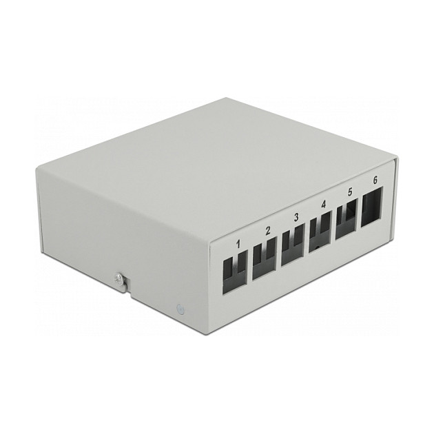 Delock Keystone Patchpanel 6 Port grau