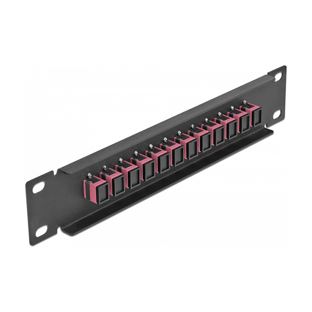 Delock 10? LWL Patchpanel 12 Port SC Simplex violett 1 HE schwarz