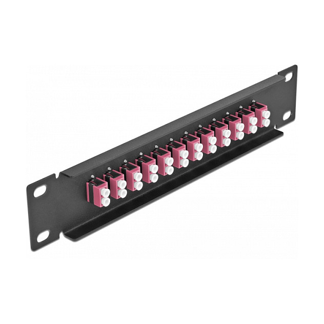 Delock 10? LWL Patchpanel 12 Port LC Duplex violett 1 HE schwarz