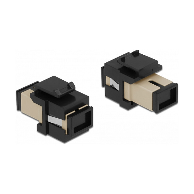 Keystone Modul SC Simplex Buchse zu SC Simplex Buchse beige / schwarz