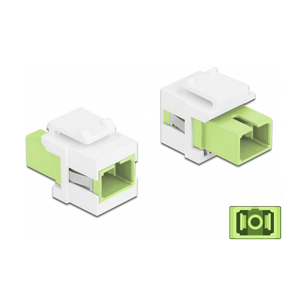 Keystone Modul SC Simplex Buchse zu SC Simplex Buchse lindgrün / weiß