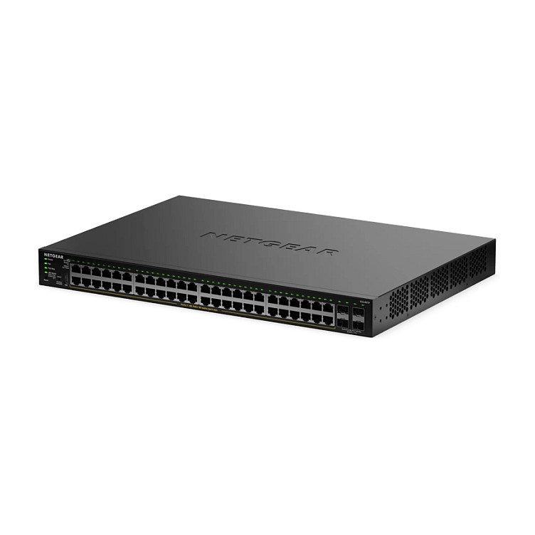 NETGEAR GS348TPv2 - Switch - 2+/L3 Lite - Smart - 48 x 10/100/1000 (PoE+) + 4 x SFP - Desktop. an Rack montierbar - PoE+ (380 W)