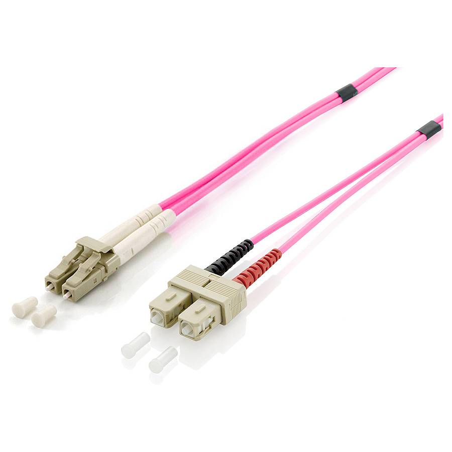 Equip Patchkabel LC->SC 2.00m Multimode Duplex OM4 violett Polybeutel