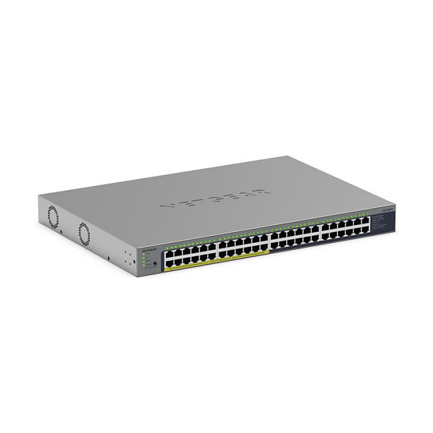 NETGEAR GS748PP - Switch - unmanaged - 24 x 10/100/1000 + 24 x 10/100/1000 (PoE+) - Desktop. wandmontierbar - PoE+ (380 W)