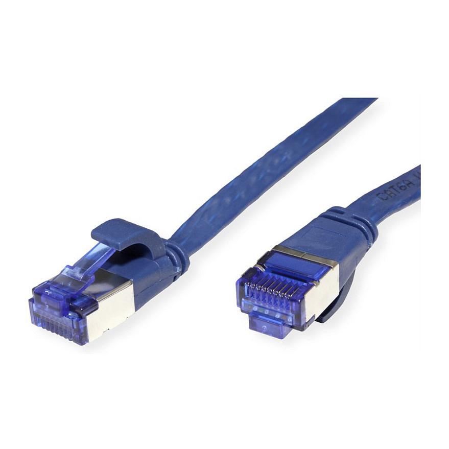 VALUE Patchkabel Cat.6A (Class EA) FTP. extra-flach. blau. 0.5 m
