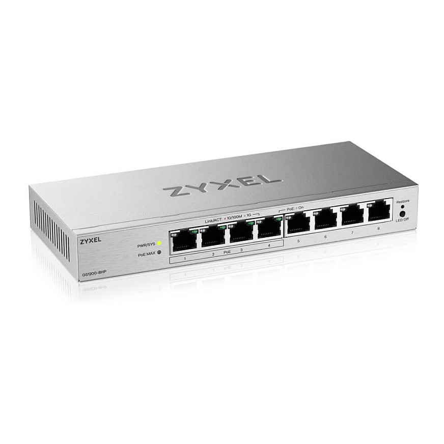 Zyxel GS1200-8HPV3 8-Port Gigabit PoE+ Web