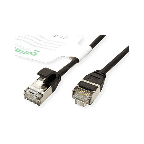 ROLINE GREEN U/FTP Patchkabel Cat.6A (Class EA). LSOH. slim. schwarz. 3 m