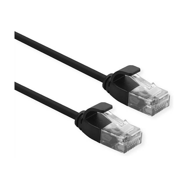 ROLINE UTP DataCenter Patchkabel Cat.6A (Class EA). LSOH. slim. schwarz. 0.15 m