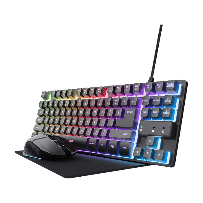 Trust GXT794 3-in-1 Gaming Bundle Bundle bestehend aus Tastatur. Maus und Mauspad