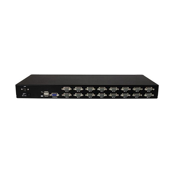 STARTECH.COM 16 Port 1HE USB VGA KVM Switch mit OSD zur Rack-Montage inkl. Kabeln - 16-fach Rackmount KVM Umschalter - Schwarz