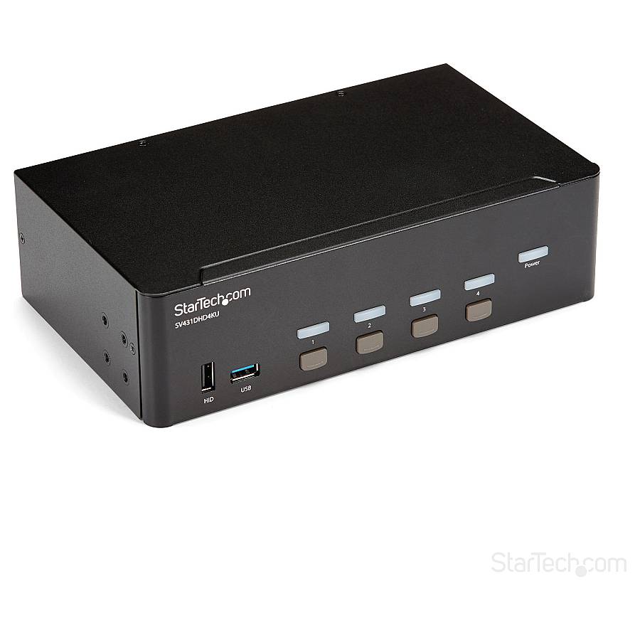 STARTECH.COM KVM Switch HDMI 4 Port - 4K 30 Hz - KVM Extender fr HDMI - KVM HDMI Umschalter
