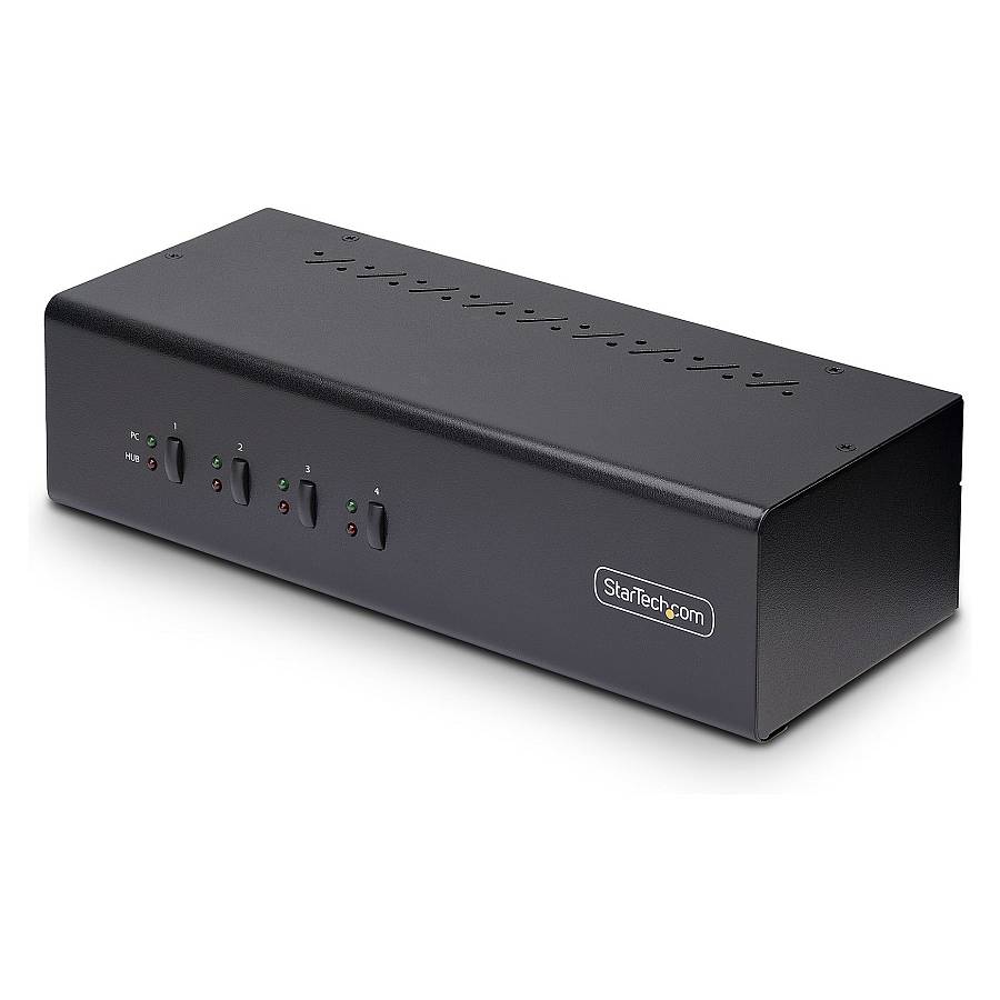 STARTECH.COM 4-Port KVM Switch Dual Monitor DisplayPort 4K 60Hz 2x USB 3.0 2x USB 2.0 Hotkey/Drucktasten KVM Umschalter 4 PC 2monito