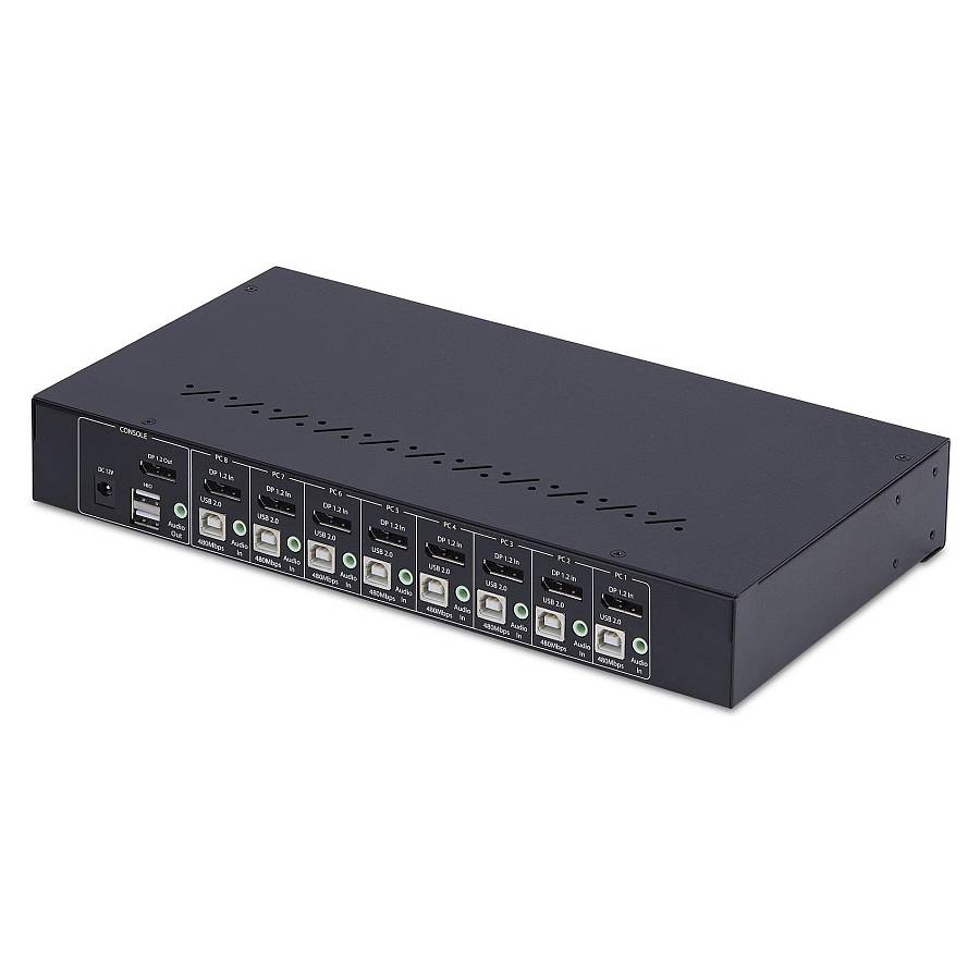 STARTECH.COM 8 Port DisplayPort KVM Switch 1HE Rackmount Satz 4K 60Hz DP 1.2 KVM Umschalter Taste/Hotkey TAA
