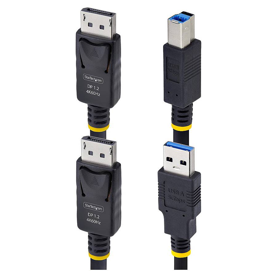 StarTech 10ft (3m) DisplayPort and USB 5Gbps KVM Cable - Tastatur- / Video- / Maus- (KVM-)