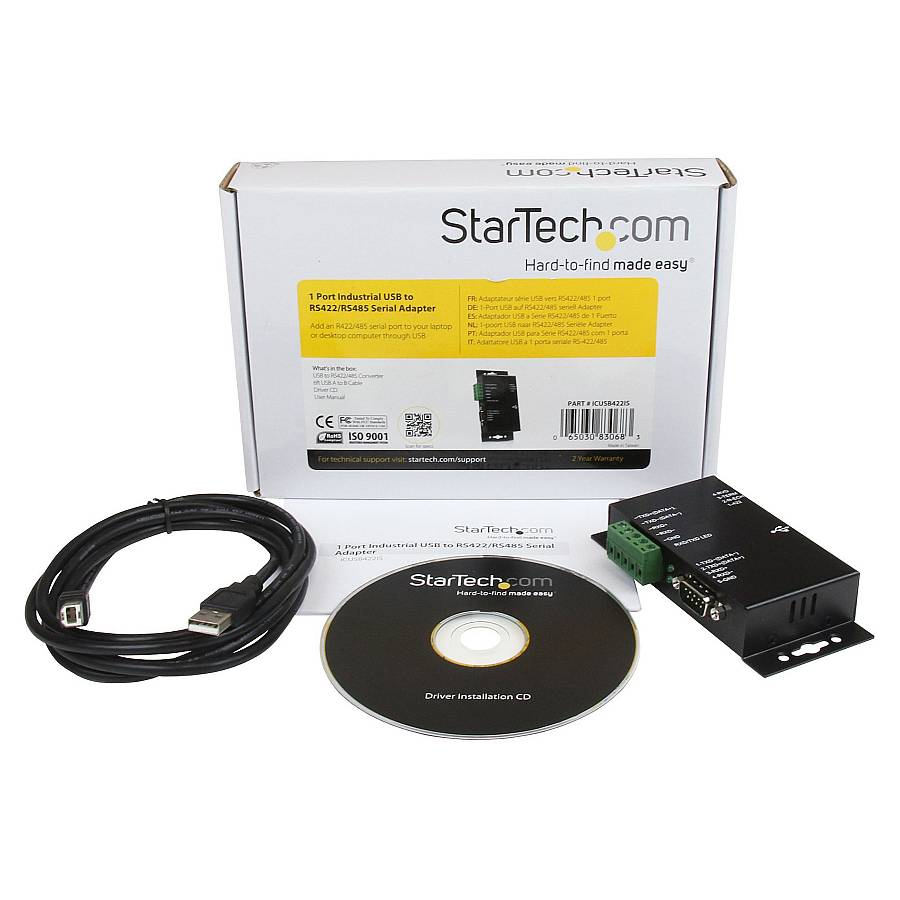 STARTECH.COM USB 2.0 auf Seriell Adapter - USB zu RS422 / 485 Industrie Schnittstellen-Konverter mit Isolation - Wandmontagefh