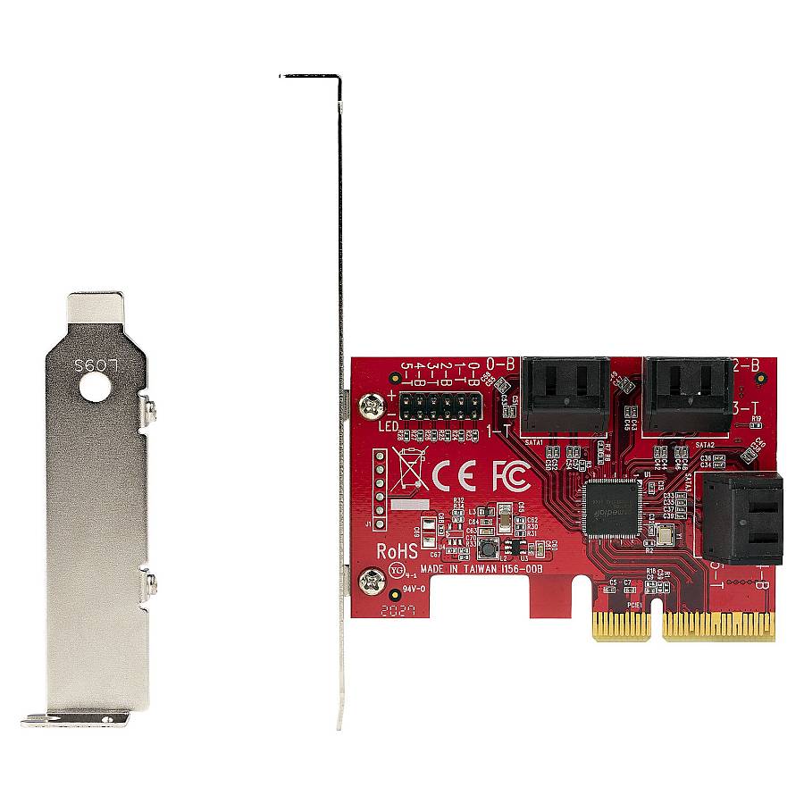STARTECH.COM PCIe SATA Controller Karte - 6 Port SATA Erweiterungskarte/Kontroller - 6Gbit/s - Voll-/Low-Profile Blende Festplatten