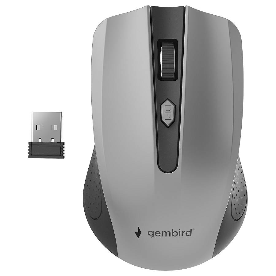 gembird Maus OPT WIRELESS 4 Tasten inkl. USB schwarz-grau