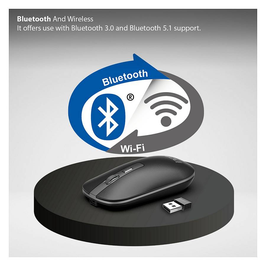 INCA Maus IWM-531RA Wrls & BT.4D-Taste.Akku.Spec.Metallic