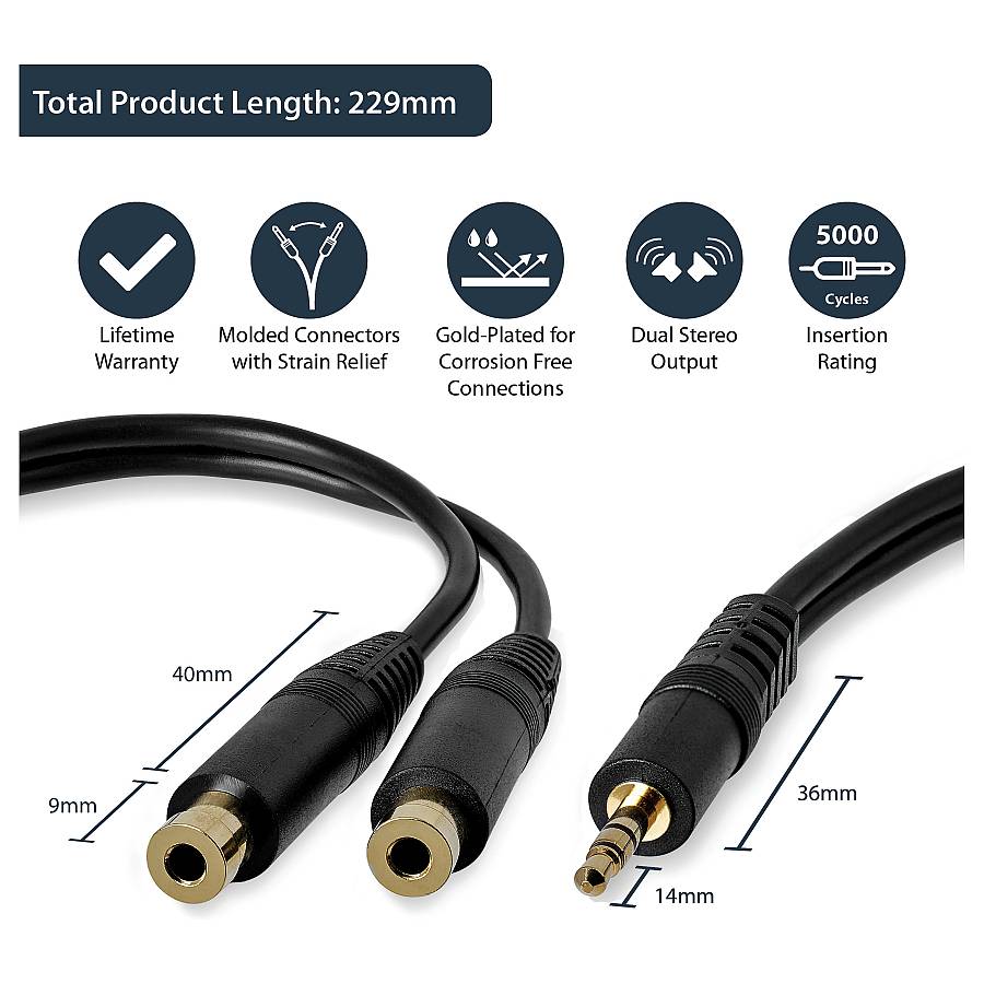 6IN STEREO SPLITTER CABLE