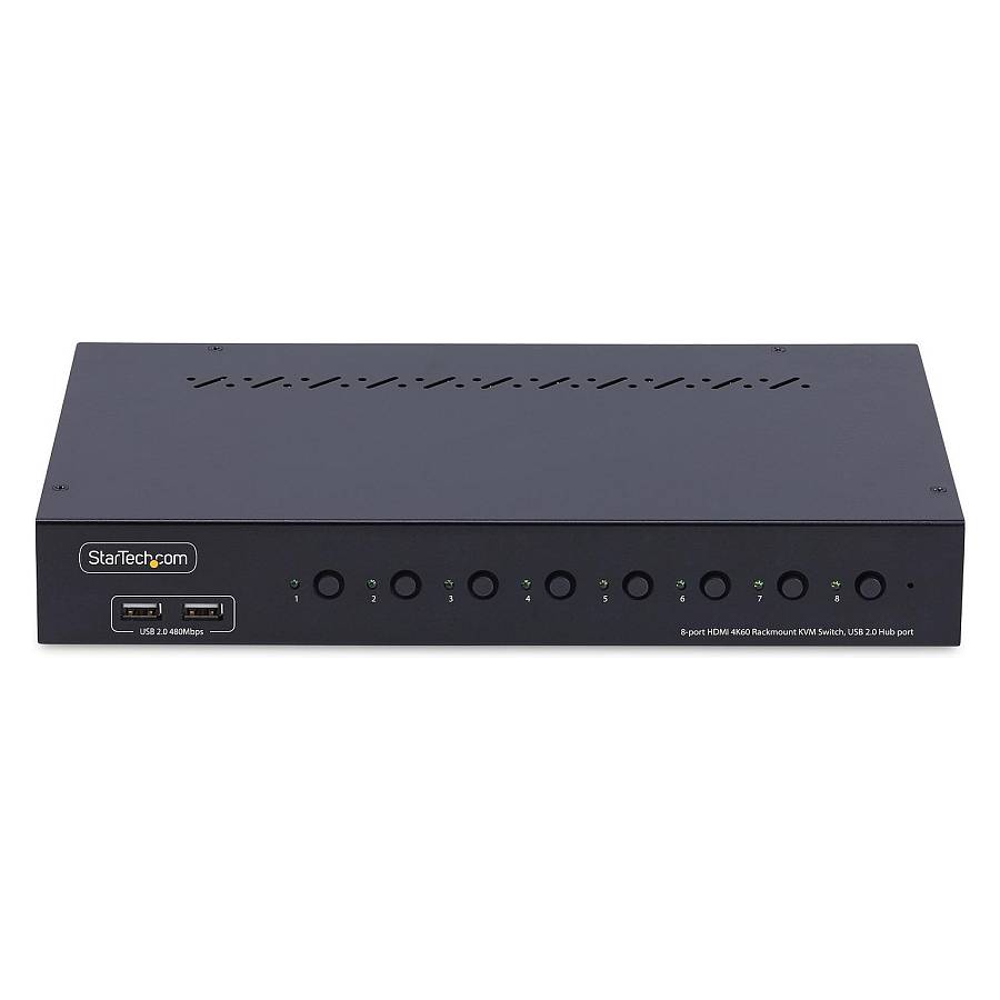 StarTech.com 8-Port HDMI KVM Switch w/1U Rack Mount Kit. 4K 60Hz