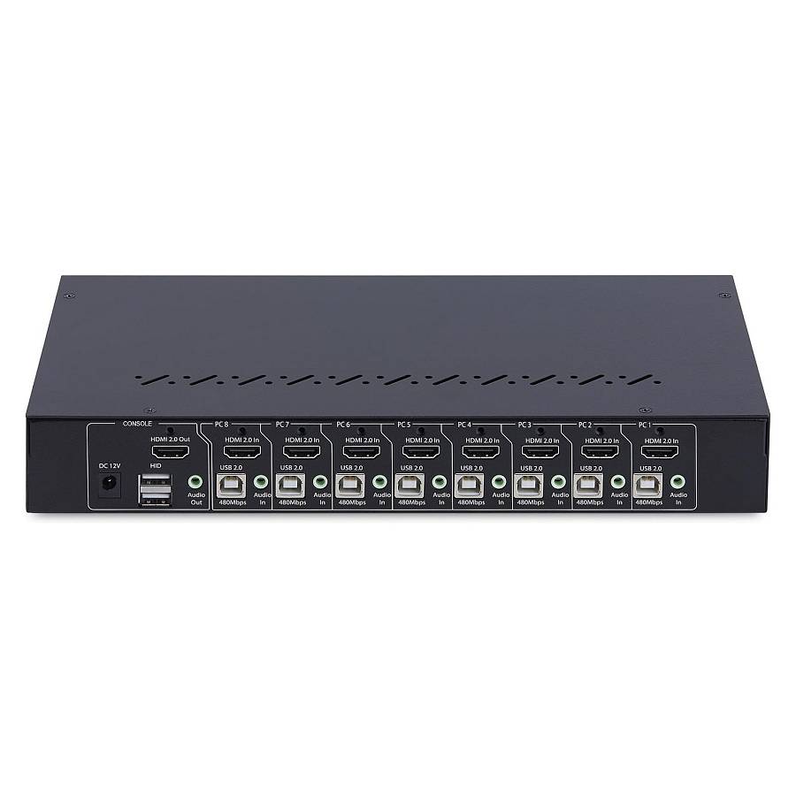 StarTech.com 8-Port HDMI KVM Switch w/1U Rack Mount Kit. 4K 60Hz