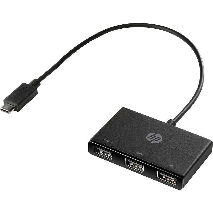 D HP USB-C HUB 3Port HP SuperSpeed USB3.0 passiv Black