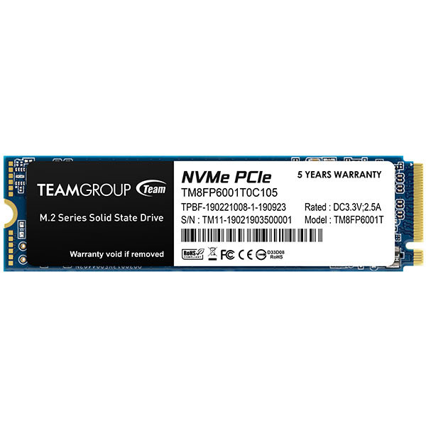 M.2 Team Group MP33 1 TB (PCIe 3.0 x4. NVMe 1.3. M.2 2280)